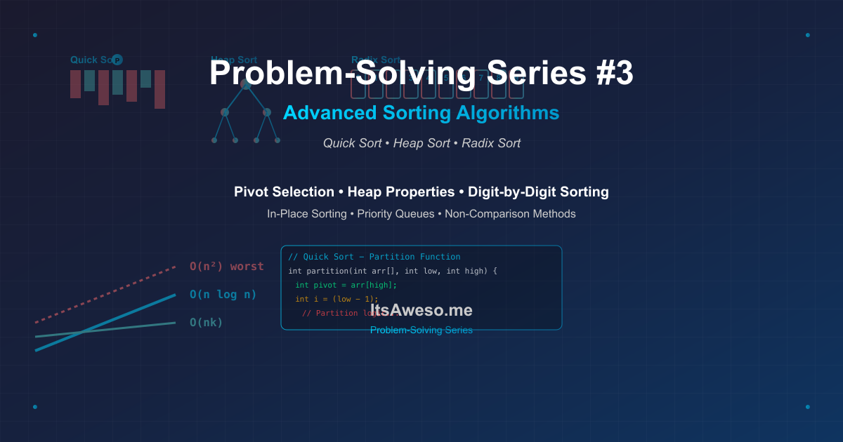 Problem-Solving Series #3: Advanced Sorting Algorithms - Quick Sort, Heap Sort, and Radix Sort